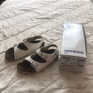 Birkenstock White Sandals with Ankle Strap